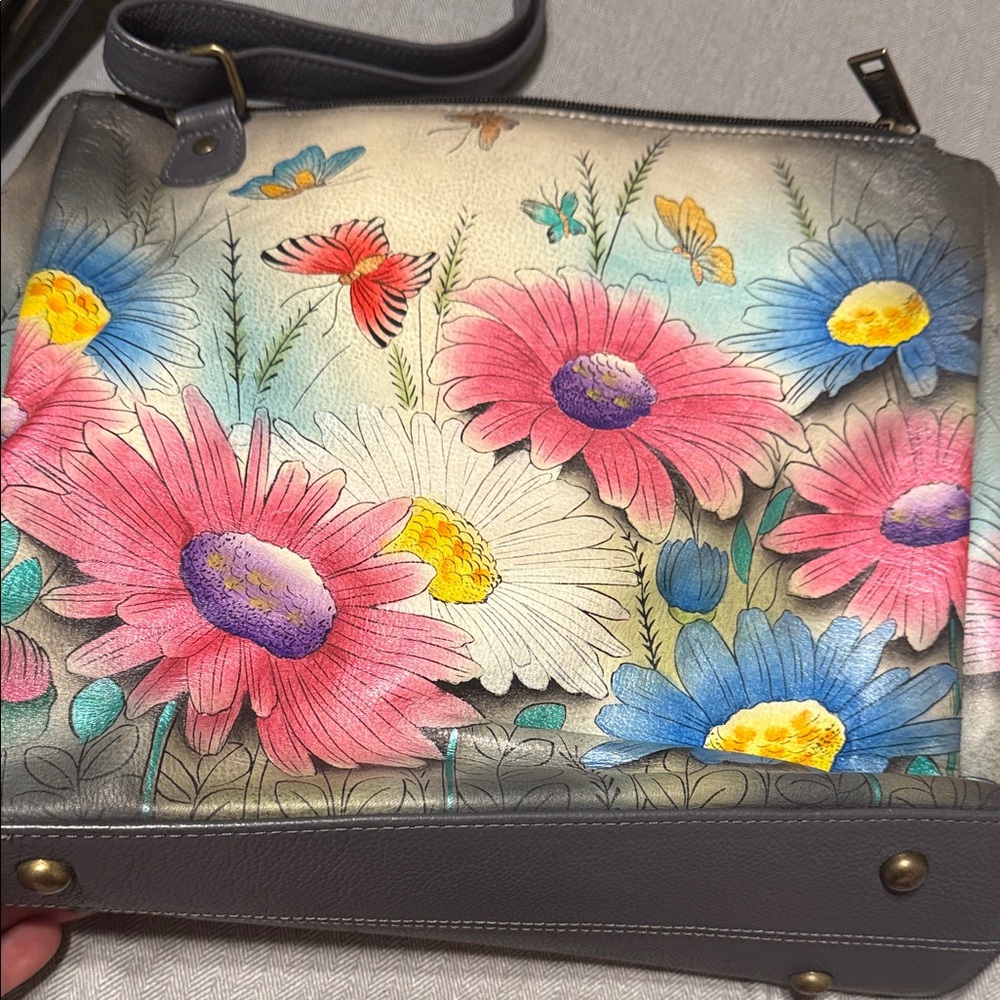 Anuschka Multicolor Floral Shoulder Bag